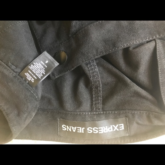 Express Button Front Faux Suede Mini Skirt. - Picture 5 of 5